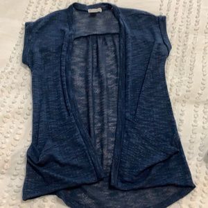 Light, navy short sleeve cardigan